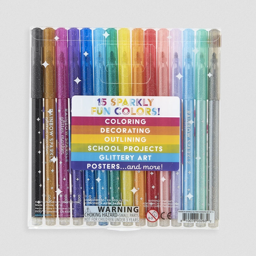 Ooly - 15pc Rainbow Sparkle Glitter Markers