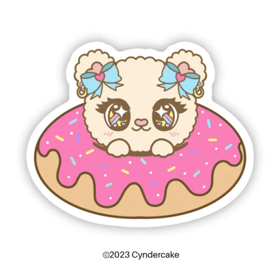 Cyndercake Sweet Donut Vivi-Bear Vinyl Sticker