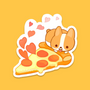 Thousand Skies Vinyl Sticker Pizza Lover Corgi