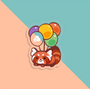 Thousand Skies Vinyl Sticker (Transparent) Red Panda and Balloons