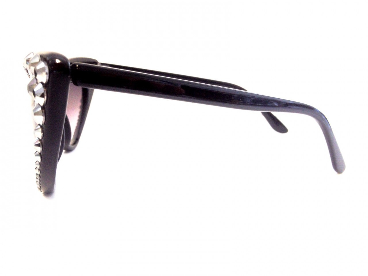 FLAME MIDNIGHT BLACK / black cat-eye sunglasses with gold details