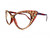 Optical CRYSTAL Cat Eye Glasses -gold on brown