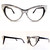 Optical CRYSTAL Cat Eye Glasses - Clear on Black Frame