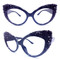 Black Magic Majestic Cateye Glasses: Various sizes of black crystals are placed for maximum elegance and style!