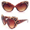 Leopard Majestic Cateye Sunglasses: A variety of crystals are used to make this beautiful leopard pattern!