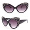 Snow Leopard Majestic Cateye Sunglasses: A variety of crystals are used to make this beautiful leopard pattern!