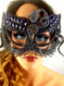 Silver Plated Mask with Purple Crystals