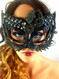 Hematite Plate Mask with Jet and Black Diamond Crystals