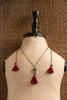 Three Red Tassel Necklace