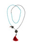 Double India Coin and Red Tassel Necklace