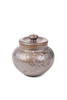 Dark Brown Ceramic Storage Canister with Plum Tree Motif