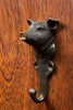 Cast Pewter Pig Hook with Gold Nose