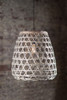 Chipped Wood Pendant Shade in Grey Wash - Large