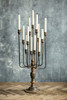 13-Candle Iron Candelabra in Distressed Black