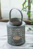 Cylinder Diamond Perforated Metal Lantern