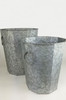 BEVELED ZINC PLANTERS W/HANDLES, Set of 2