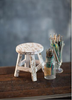 MINIATURE ANTIQUE WHITE WOODEN STOOL