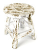 MINIATURE ANTIQUE WHITE WOODEN STOOL