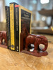 Cast Iron Elephant Bookend in Antiqued Red Finish