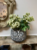 CEMENT BLACK OWL PLANTER