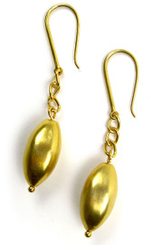 Matte Gold Plated Pod Earrings