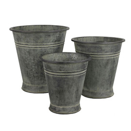 Metal Planters with Copper Finish - Set of 3