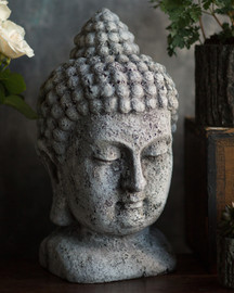 Cement Buddha Head Statue