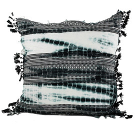 Tie Dye Embroidered Black Pillow Case