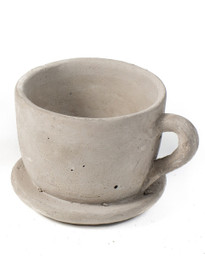 Large Cement Teacup Planter