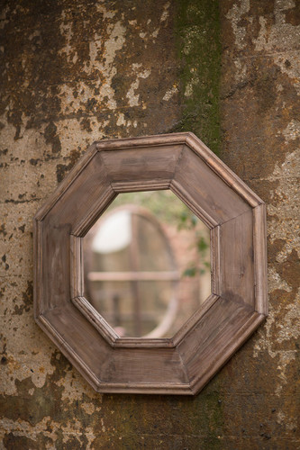Rustic Recycled Pine Octagonal Mirror