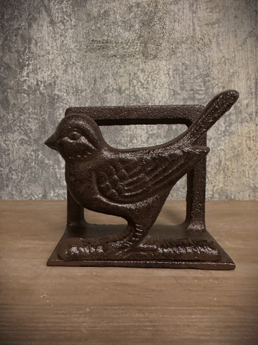 Rustic Cast Iron Napkin Holder-Bird