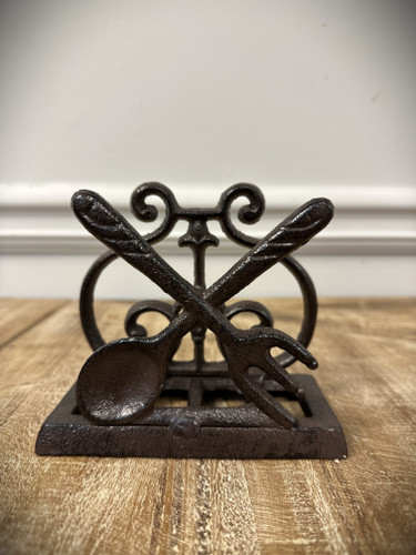 Rustic Cast Iron Napkin Holder-FORK