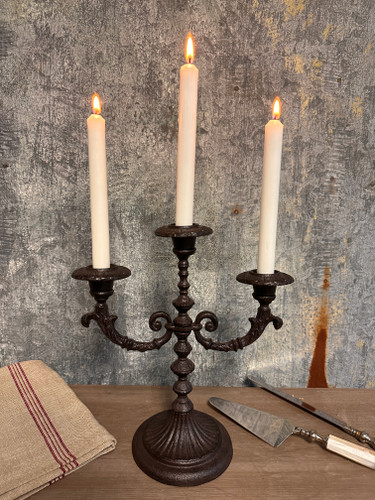 This candle holder is made of high quality cast iron l which