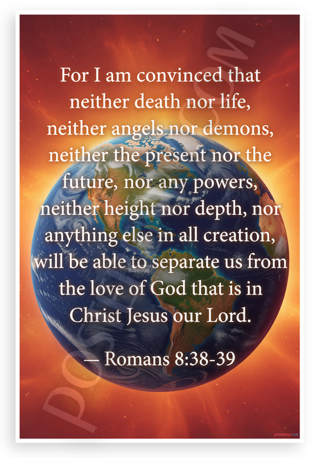 Romans 8:38-39 'Nothing Will Separate Us' Inspirational 12x18 US Made Poster
