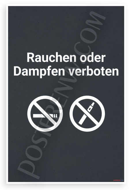 No Smoking or Vaping Verboten German Sign 12x18 US Made Poster