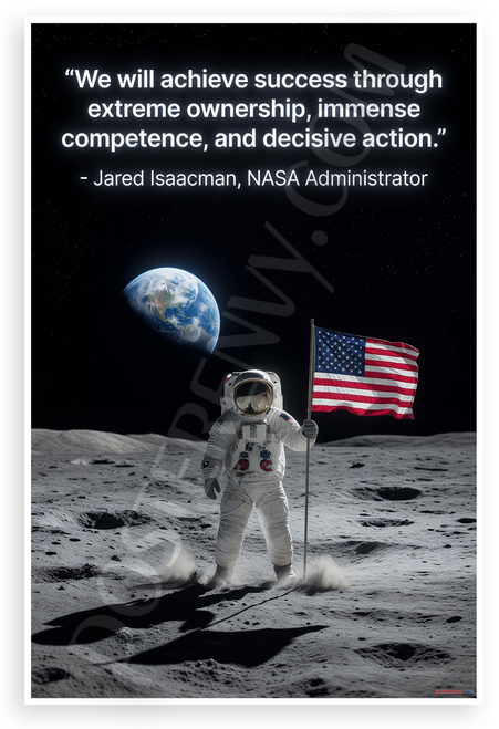 Jared Isaacman 'We Will Achieve Success Through Extreme Ownership' Inspirational 12x18 US Made Poster