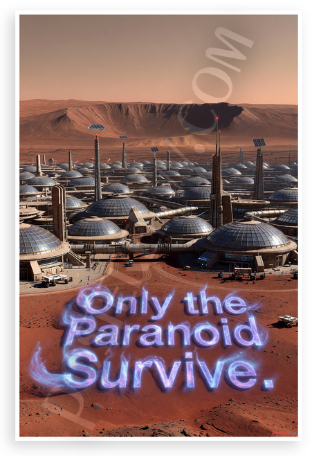 Only the Paranoid Survive Mars Colony Sci-Fi 12x18 US Made Poster