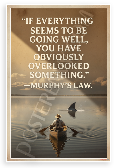Murphy's Law "If Everything Seems to Be Going Well You Have Overlooked Something" Humorous 12x18 US Made Poster