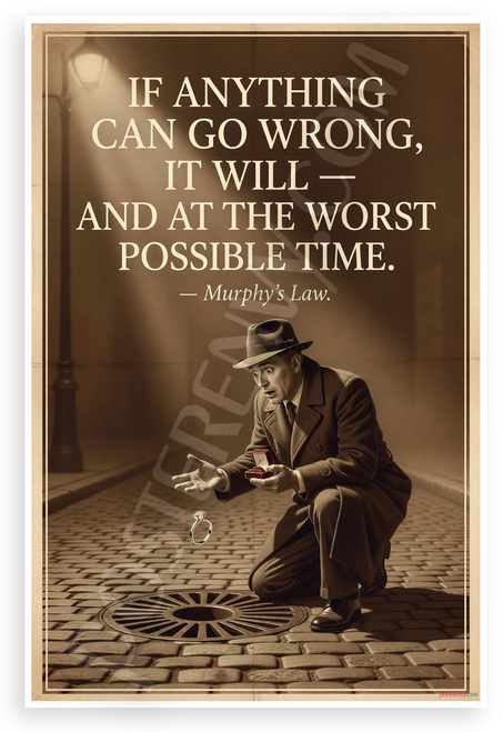 Murphy's Law "If Anything Can Go Wrong It Will" Vintage 12x18 US Made Poster