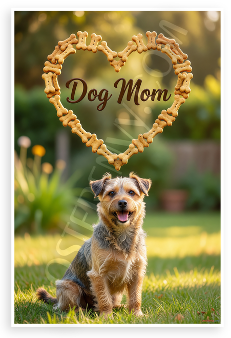 Australian Terrier Dog Mom Bone Heart Outdoor 12x18 US Made Poster