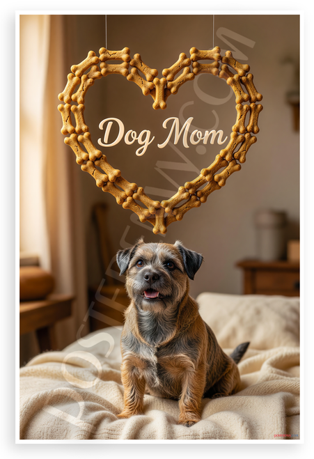 Dog Mom Glen of Imaal Terrier Dog Bone Heart 12x18 US Made Poster