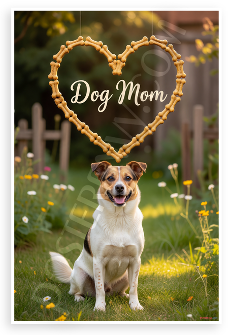Dog Mom Danish-Swedish Farmdog Bone Heart Frame Outdoor 12x18 US Made Poster