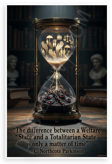 C. Northcote Parkinson "Welfare State Totalitarian Matter of Time" Political 12x18 US Made Poster