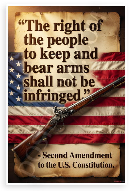 Second Amendment 'Right of the People to Keep and Bear Arms' Patriotic 12x18 US Made Poster