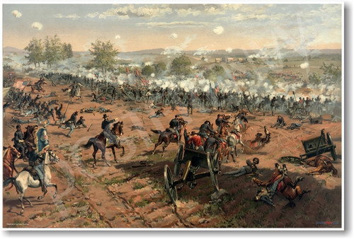 Battle of Gettysburg by Thure de Thulstrup - Showing Picketts Charge - NEW Classroom Social Studies Poster