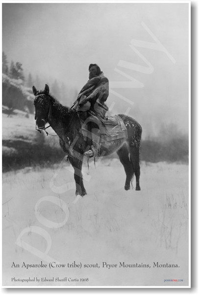 Crow Tribe Scout on Horseback - NEW Classroom Social Studies Poster
