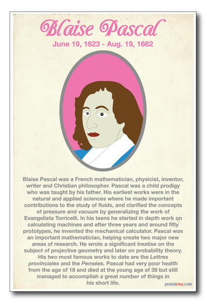Blaise Pascal - NEW Classroom Social Studies Poster