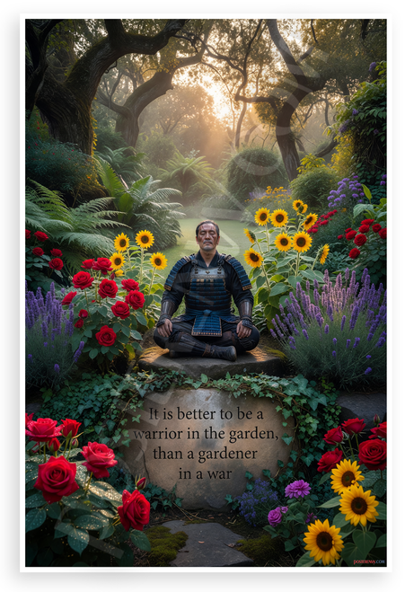 "It is Better to Be a Warrior in the Garden" Inspirational 12x18 US Made Poster