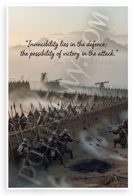 Sun Tzu "Invincibility Lies in the Defence" The Art of War Inspirational 12x18 US Made Poster