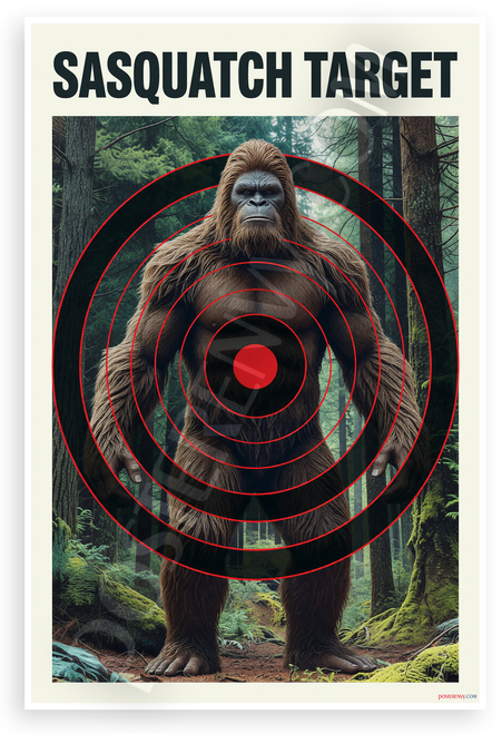 Sasquatch Target Shooting Range 12x18 US Made Poster